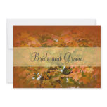 Orange and Gray Leaves  with Monogram Announcement