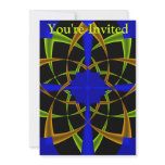 Orange and Green Ten Point Star Fractal Invites