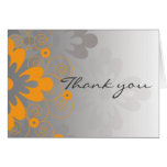 Orange and Grey Thank You Card