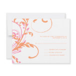 Orange and Pink Double Floral Wedding RSVP invitations