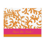Orange and Pink Floral Pattern postcards