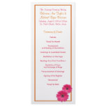 Orange and Pink Gerbera Daisy Wedding Program invitations