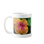 Orange and pink hibiscus mug