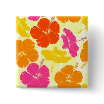 Orange and Pink Hibiscus Pattern