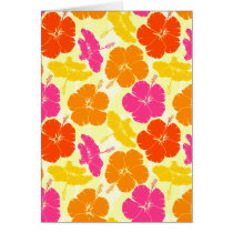 Orange and Pink Hibiscus Pattern