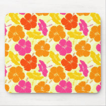 Orange and Pink Hibiscus Pattern