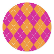 Orange and Purple Argyle Pattern Stickers