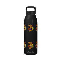 Orange and Purple Pansies Drinking Bottles