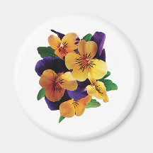 Orange and Purple Pansies Magnet