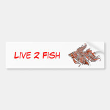 Orange and Rust Swirly Fantail Goldfish Bumper Sticker