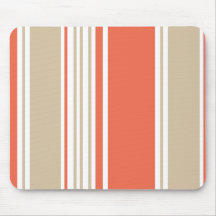 Orange and Tan Modern Stripes Mousemat
