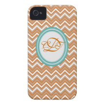 Orange and Teal Chevron Iphone Case Mate case iPhone 4 Covers