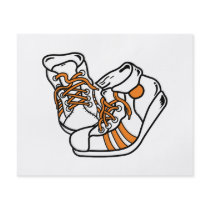 orange and white basketball sneakers graphic flyers