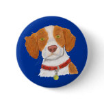 Orange and White Brittany buttons