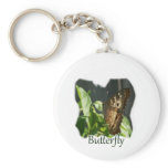 Orange and White Butterfly with text Photograph keychains