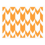 Orange and White Chevron Pattern. postcards