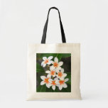 orange and white frangipani bags