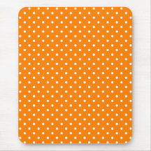 Orange and White Polka Dots Mousepads