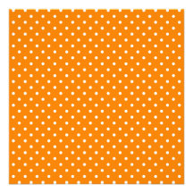 Orange and White Polka Dots Personalized Invites