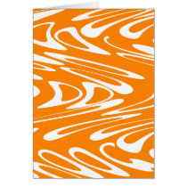 Orange and White Retro Pattern. Card