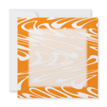 Orange and White Retro Pattern. Personalised Invites