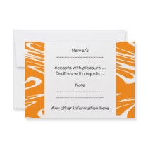 Orange and White Retro Pattern. Custom Invitation