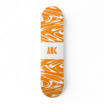 Orange and White Retro Pattern. Skate Board Decks