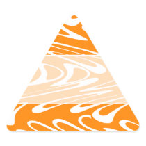Orange and White Retro Pattern. Triangle Stickers