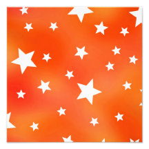 Orange and White Star Pattern Art Photo