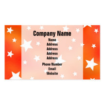 Orange and White Star Pattern Business Card