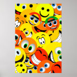 ORANGE AND YELLOW SMILEY FACES COLLAGE POSTER