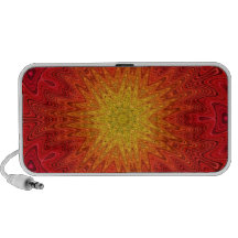Orange and Yellow Sun/Star/Heart Mandala Travelling Speakers