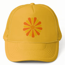 Orange and yellow sunshine energy burst hats
