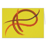 Orange and Yellow Swirls Watercolor Abstract Card