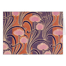 Orange Art Deco Pattern Cards