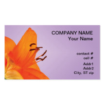 Orange Asiatic Lily Business Card Template