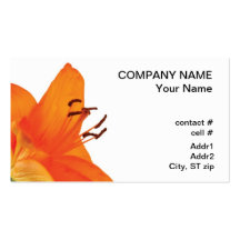 Orange Asiatic Lily Business Card Templates
