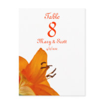 Orange Asiatic Lily Table Number postcard