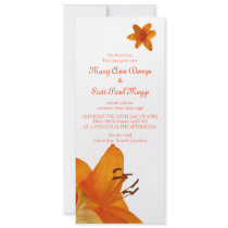 Orange Asiatic Lily Wedding Invitation