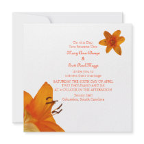 Orange Asiatic Lily Wedding Invitation