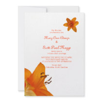Orange Asiatic Lily Wedding Invitation