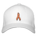 orange awareness ribbon embroidered hats