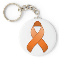 Orange Awareness Ribbon Keychain