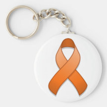 Orange Awareness Ribbon Keychain