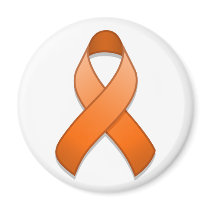 Orange Awareness Ribbon Magnet