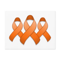 Orange Awareness Ribbon Trio Postcard