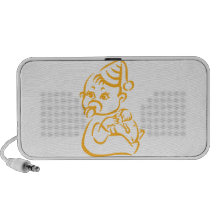 Orange baby outline iPhone speaker