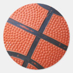 Orange Baseket Ball Round Stickers