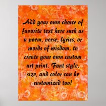 Orange Batik Style Watercolors