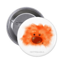 Orange Bear Critter Pinback Button